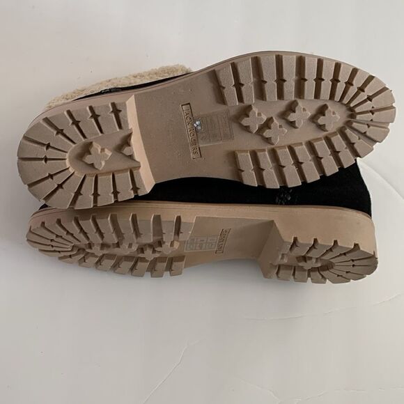 Jack Rogers Sophie Sherpa trim black suede leather ankle boots woman’s size 10 - Picture 10 of 10